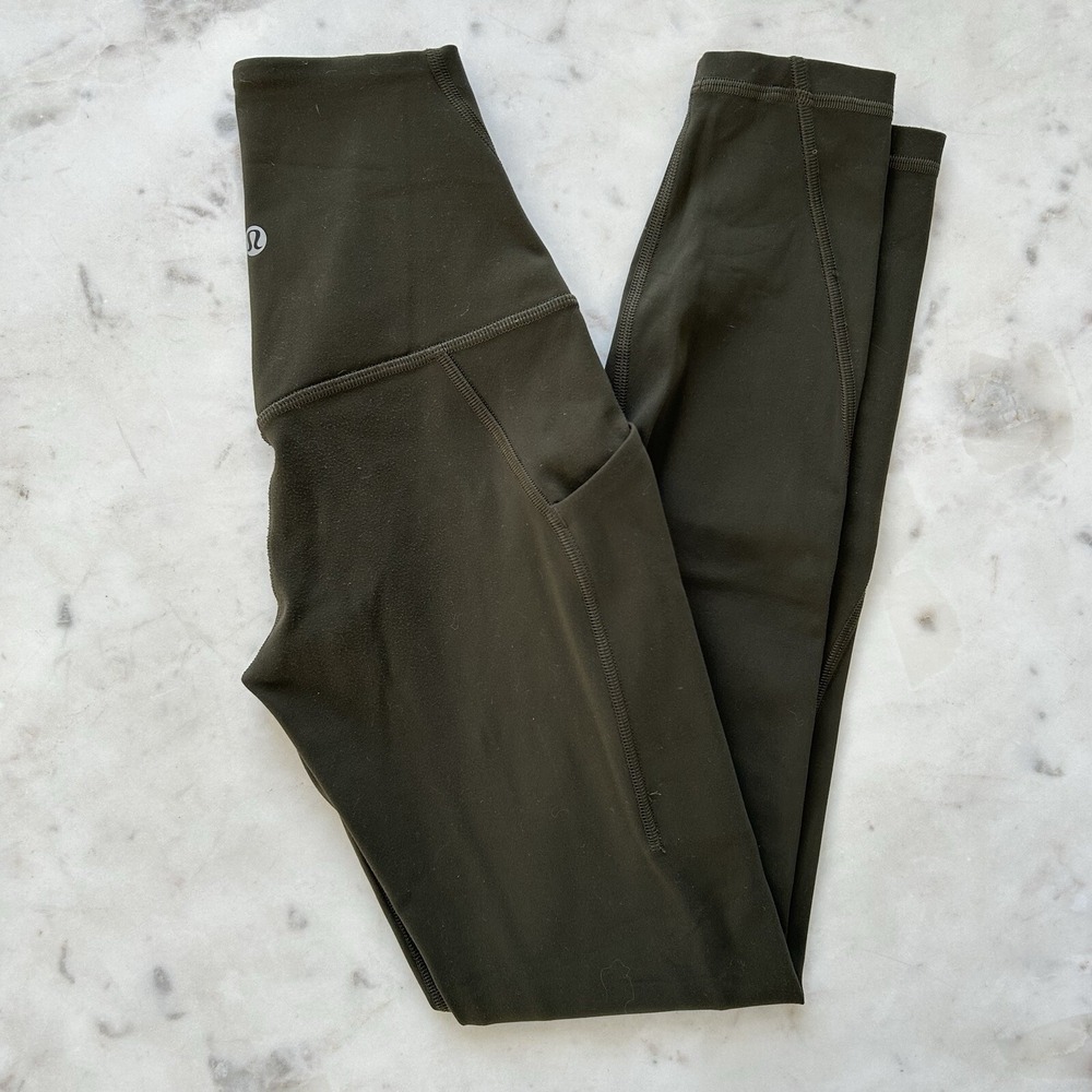 Lululemon Fast Free High Rise Legging Dark Olive Green (Size 0) 24" Inseam $128